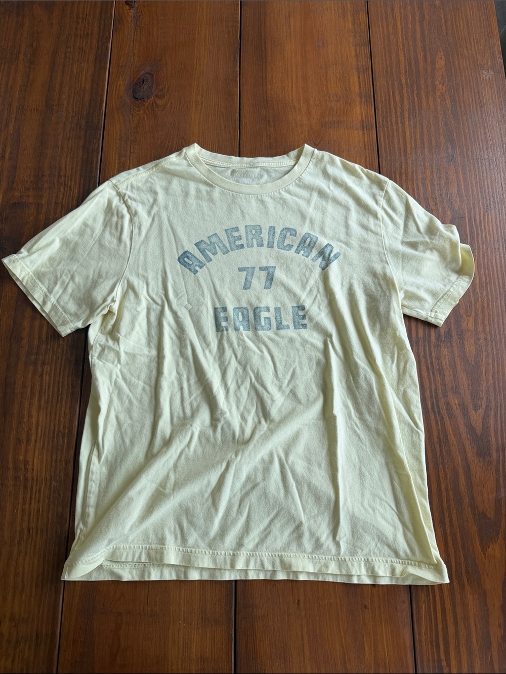 American Eagle Outfitters Short-Sleeve Tee with Blue Graphic